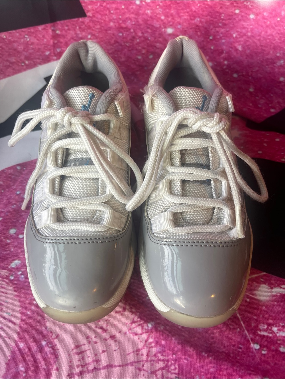 Kids Grey and White Jordan 11s low